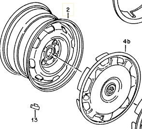 RADKAPNA 14 COLA VW POLO Classic 1997- ORIGINAL (6K0 601 147 S) - RAD14 - 6K0601147S - 6K0601147S